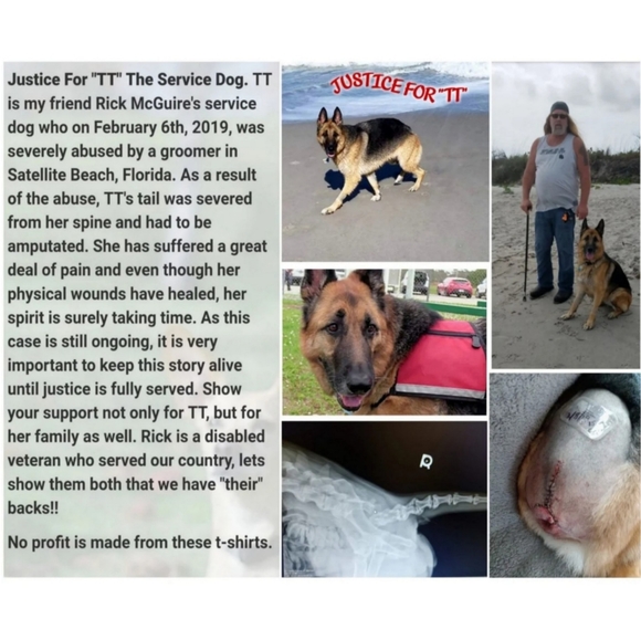 T-shirt Justice For "TT" The Service Dog - Picture 2 of 8